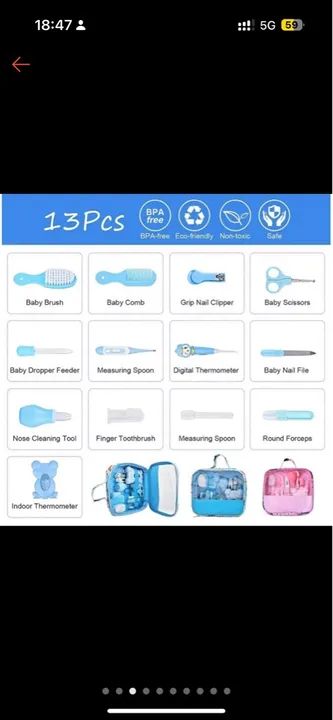 Kit de higiene para bebê - Azul e Rosa - Foto 2