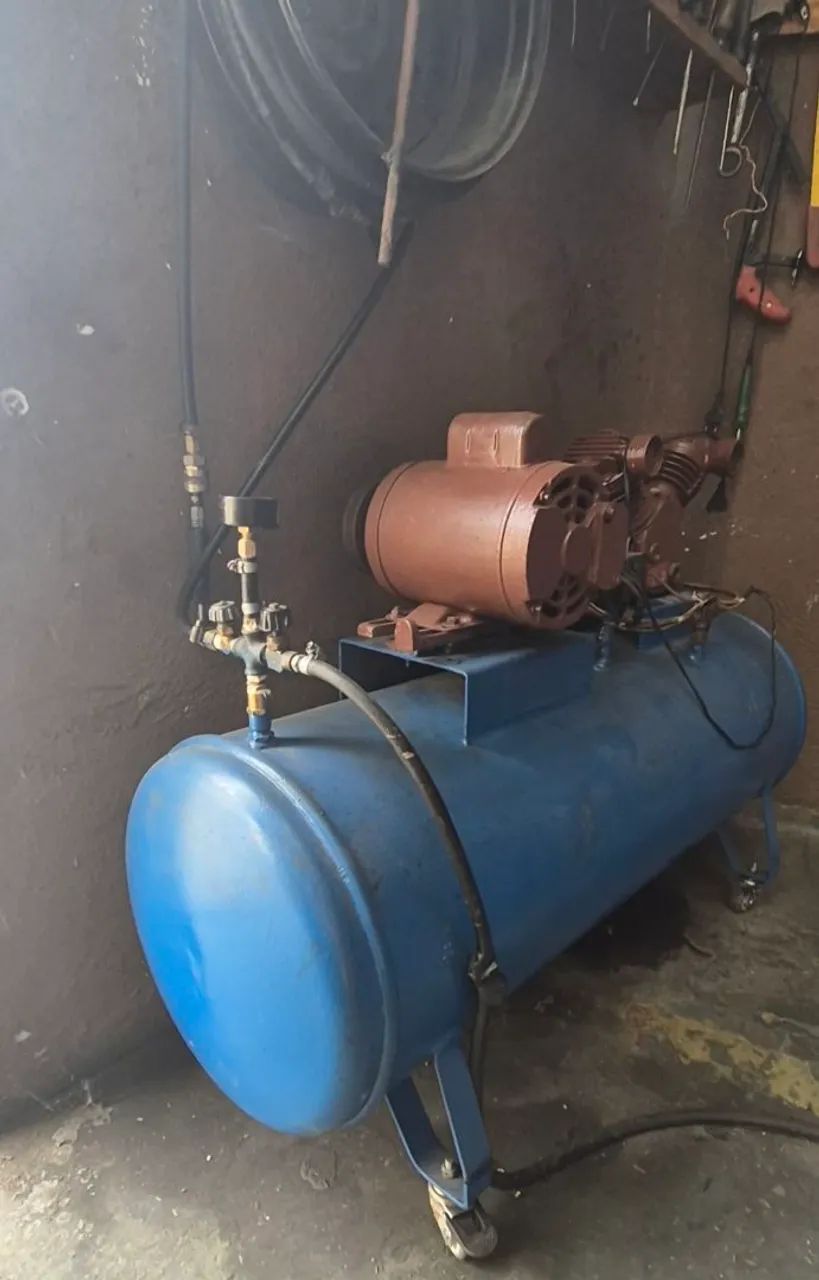 Compressor + maquina de montar e desmontar pneus 