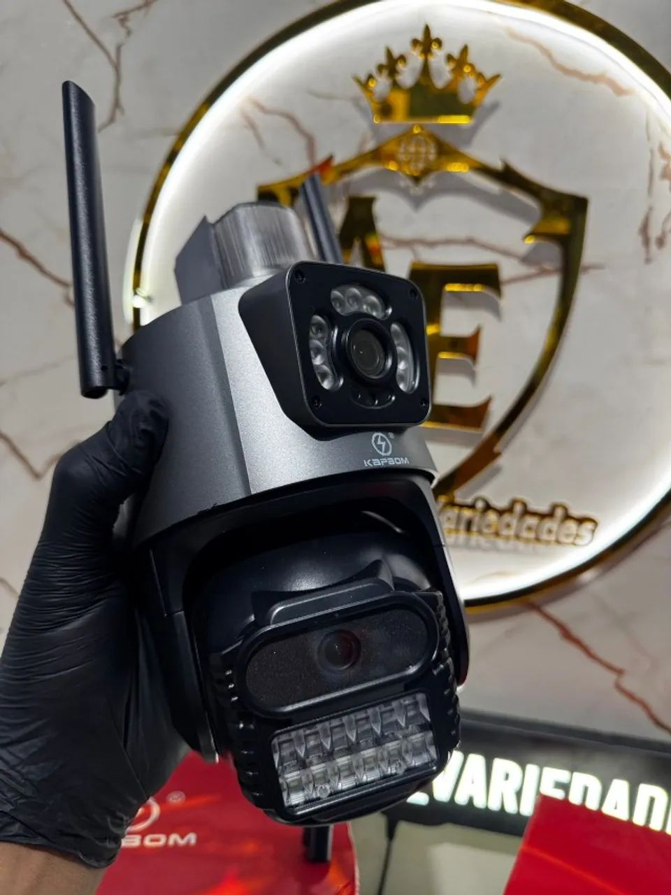 camera segurança wifi dupla imagem com sirene - Foto 5