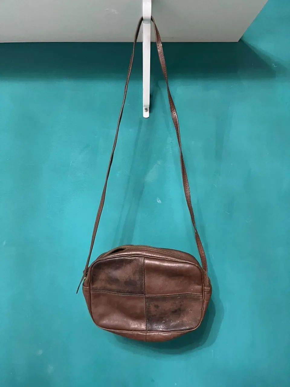 Bolsa marrom couro verdadeiro - Foto 2