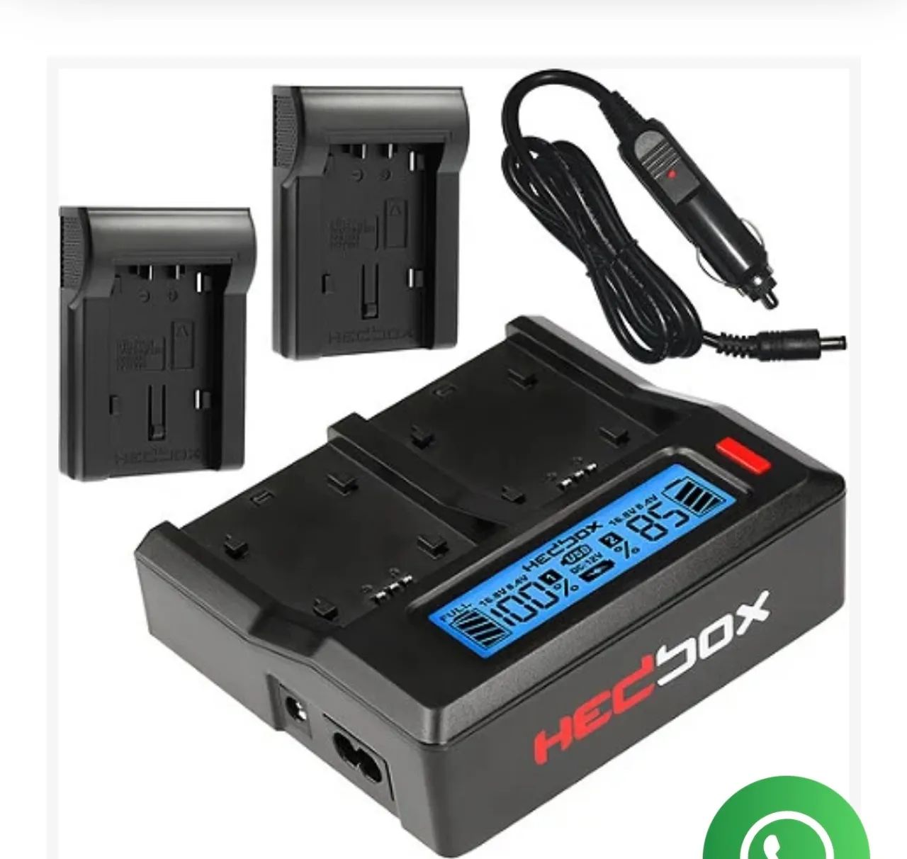 carregador de bateria dupla Hedbox RP-DC50 NOVO