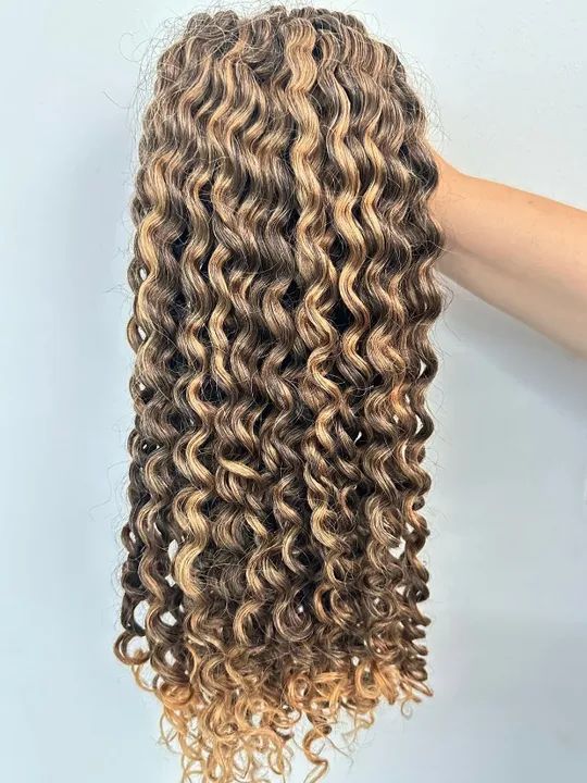 cabelo humano cacheado moreno iluminado ombre her 65 cm - Foto 2