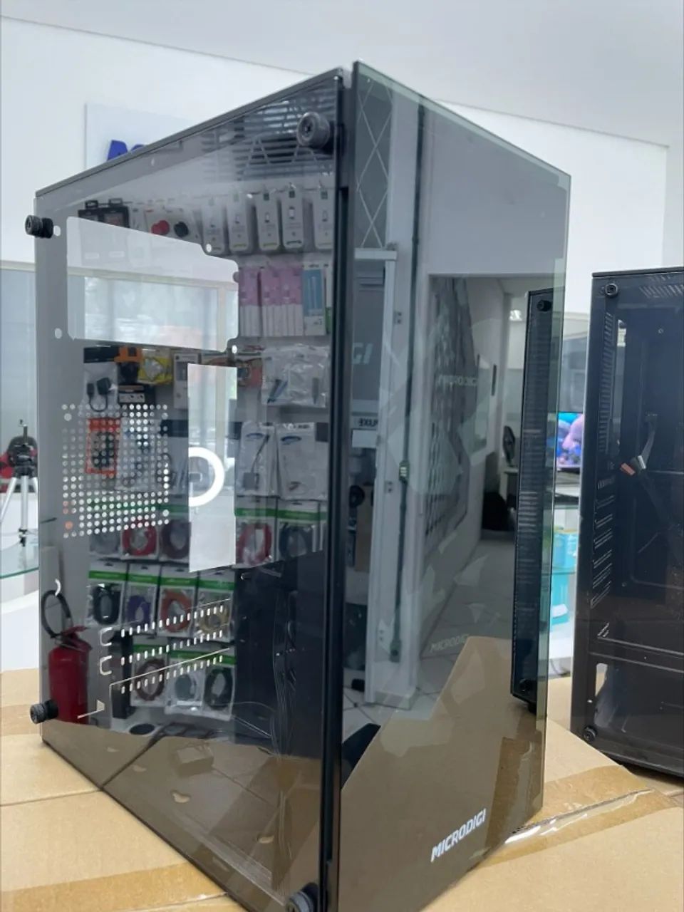 Gabinete Gamer (novo!) MD-530, Mini-Tower, Frontal/Lateral de Vidro, Preto  - Foto 5