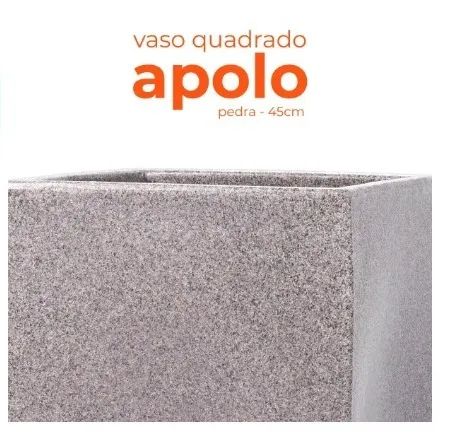 Vaso Quadrado Apolo Pedra 45 Terrano - Foto 2