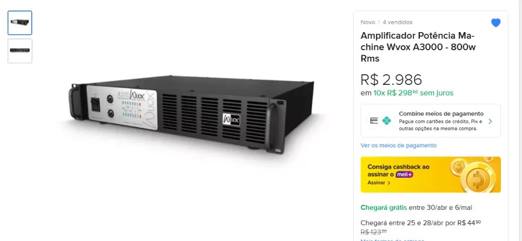 Amplificador 800rms - WVOX A3000 Machine ( Aceito Proposta pra Hoje) - Foto 6