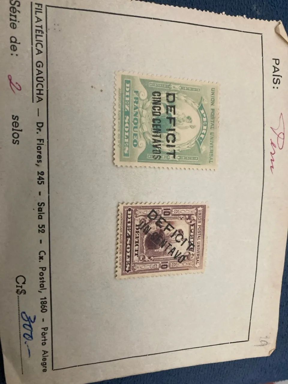 Selos Antigos - Deficit - Coleção