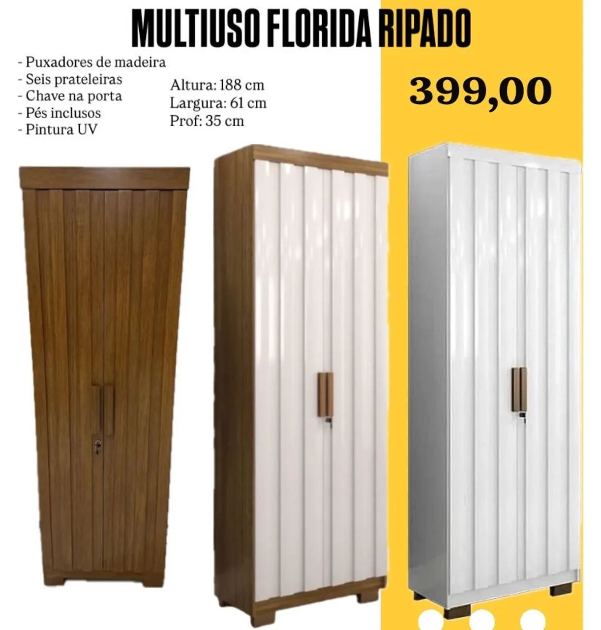 Multiuso sapateira  Florida Ripado com pés - ENTREGA HOJE !!! 