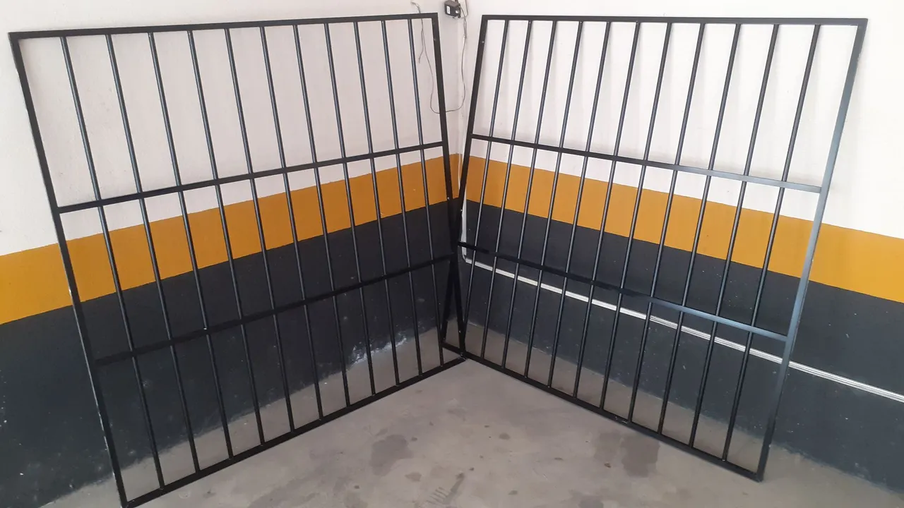 2 Grades de Proteção Alumínio Anodizado Preto 1,47,5x1,47,5 (Leia Descrição)
