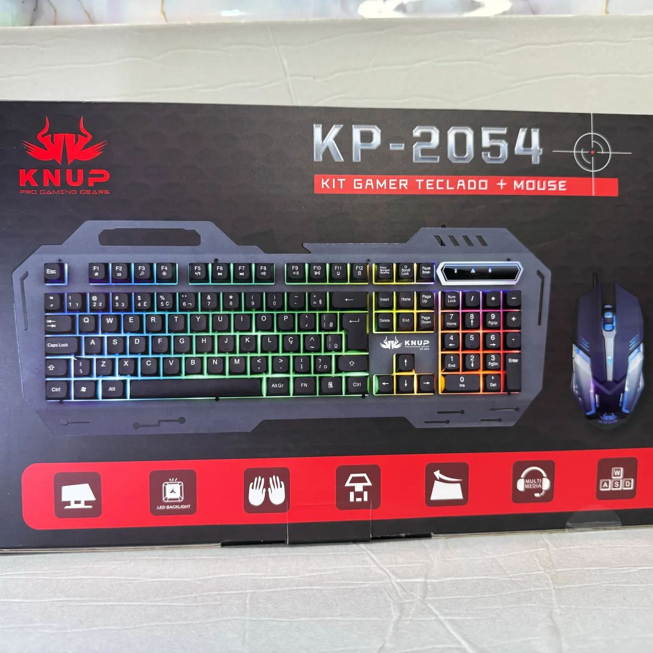 Kit gamer teclado e mouse rgb