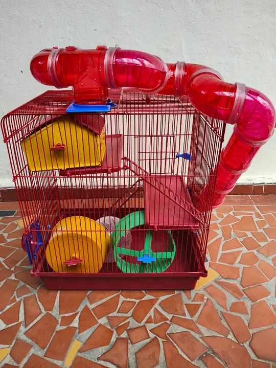 Gaiola Para Hamster 3 Andares Tubo e Casinha e Acessórios - Jel Plast - Foto 3