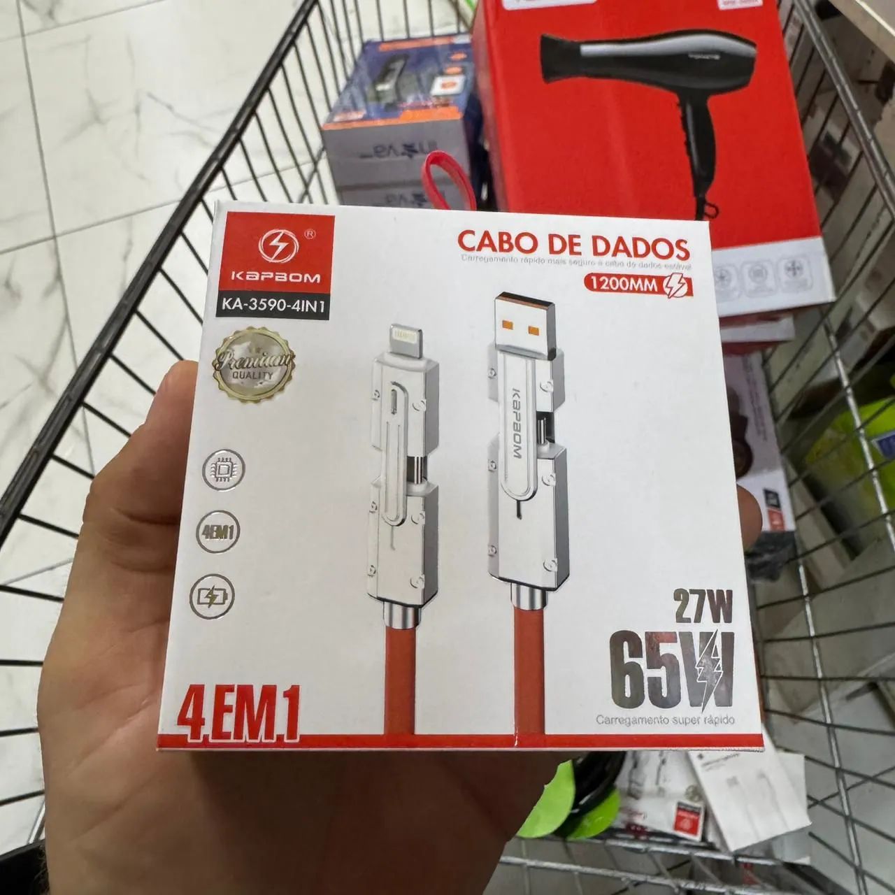 Cabo turbo 4 em 1 reforçado de alta qualidade 