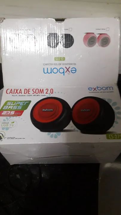 Caixa de Som 2.0 Super Bass 2.75 Exbom - Foto 2
