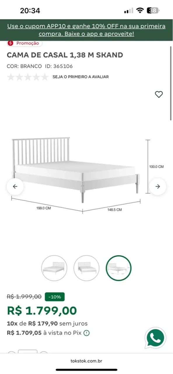 Cama Casal com Colchão - Foto 4
