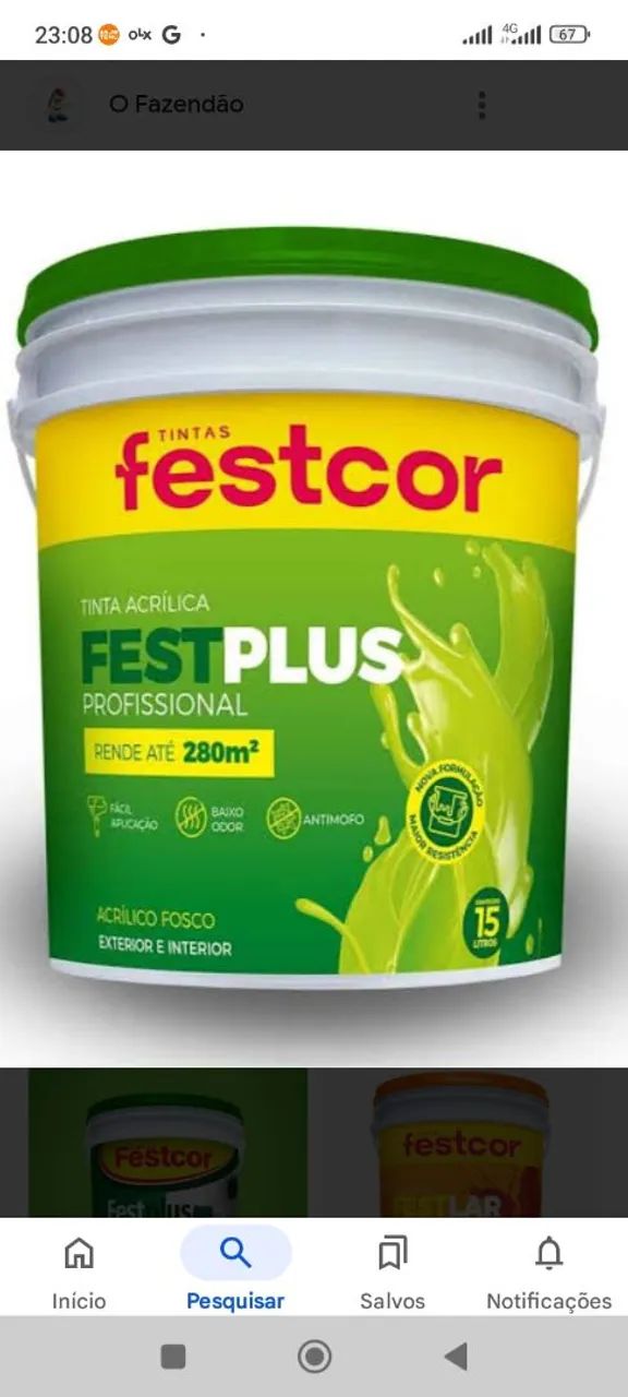 Tinta Acrílica Festplus Profissional 15 Litros