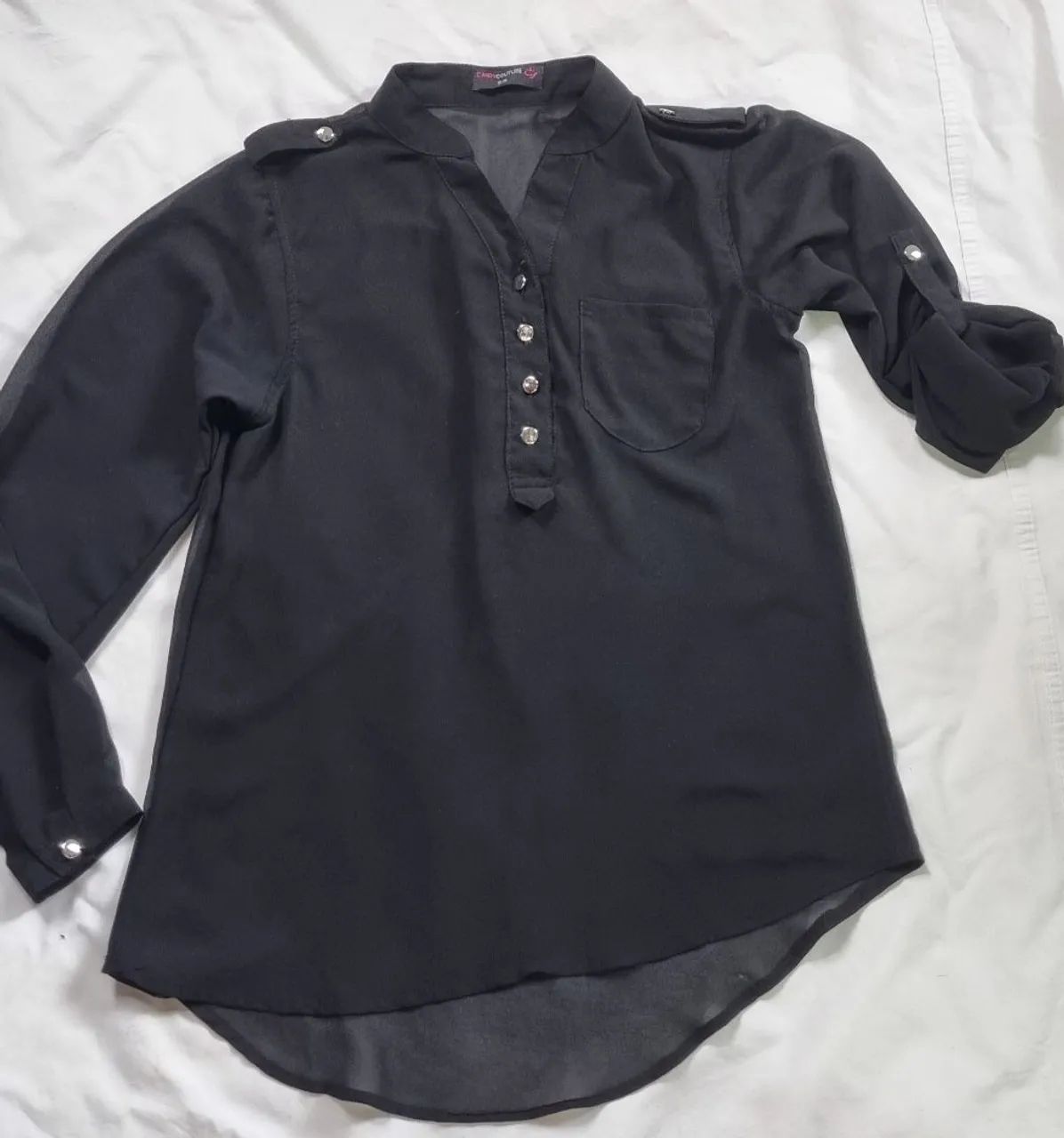 Camisa preta p transparente - Foto 3