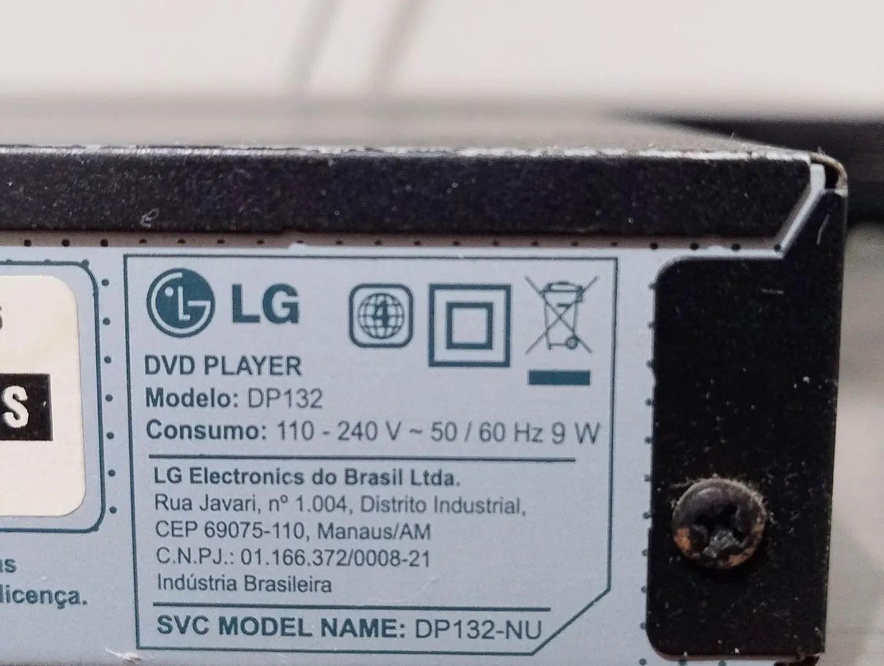 DVD Player LG Dp132 Com controle. Novo - Foto 3