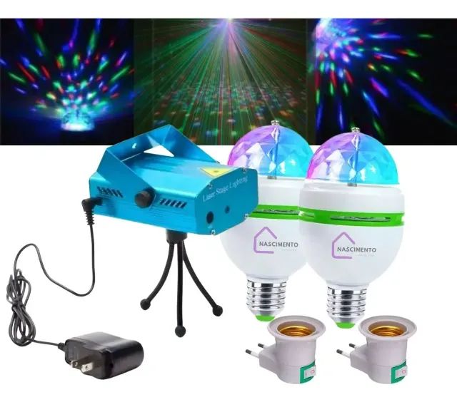 Kit Iluminação Festa Jogo De Luzes Balada Dj Laser Giratória