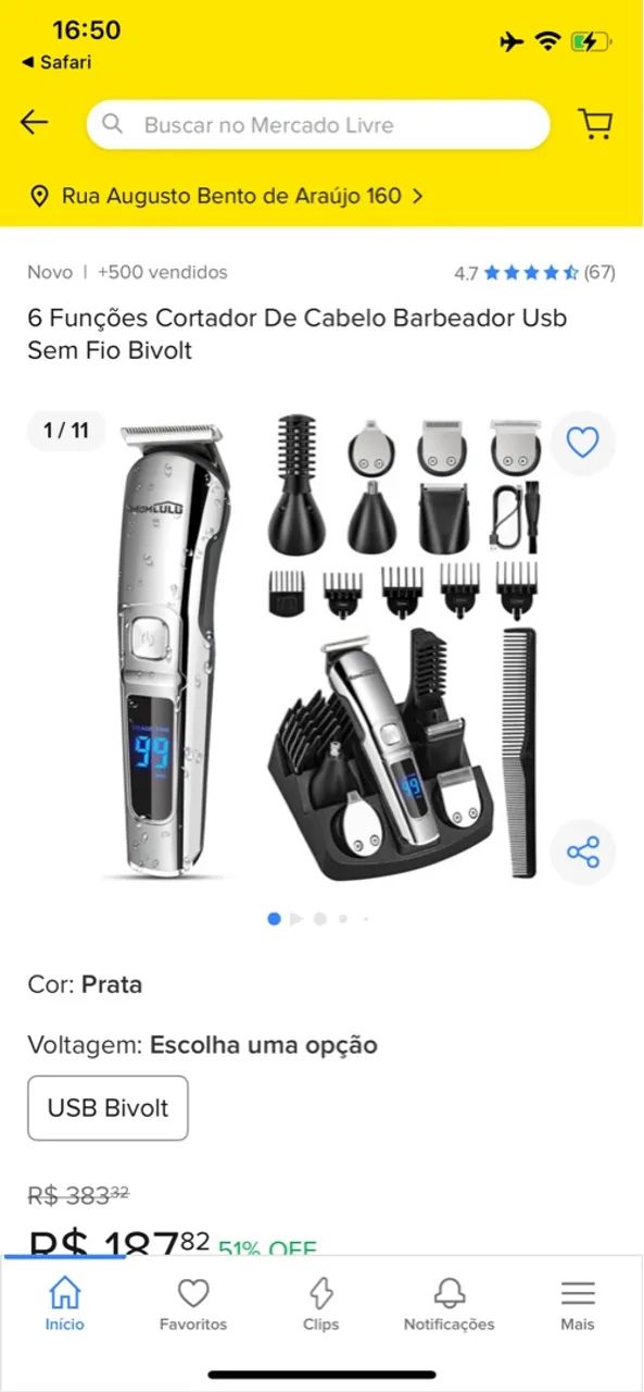 Máquina de cortar cabelo 6 em 1 com fio e sem fio - Foto 2