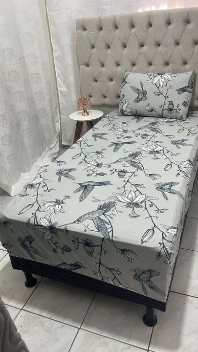 LENÇOL LUVA COM FRONHA SOLTEIRO ALGODÃO  - Foto 4