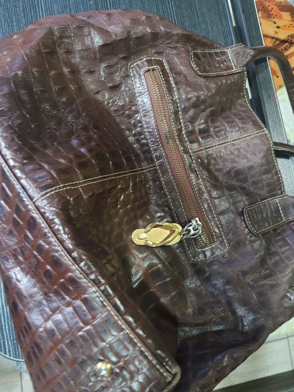 Bolsa Limão Doce couro legítimo marron - Foto 2