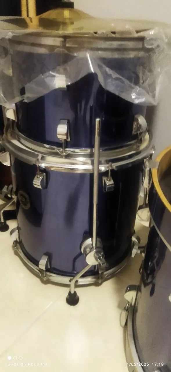 Bateria Nagano World B-bop 18 Azul e bateria eletrônica calsbro 130. - Foto 4