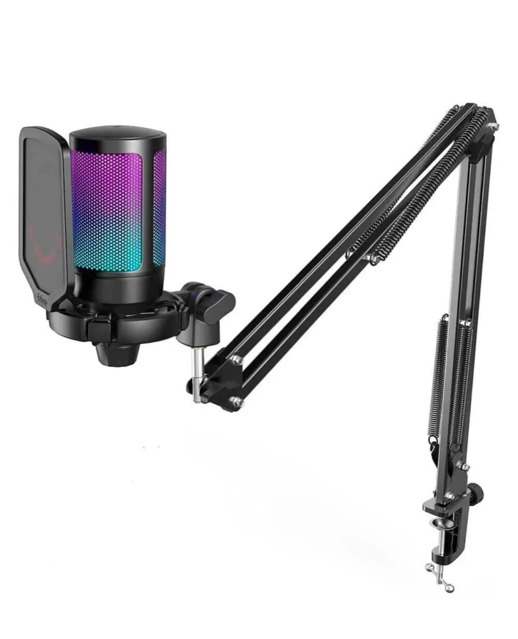 Microfone com Braço Articulado e Iluminação RGB