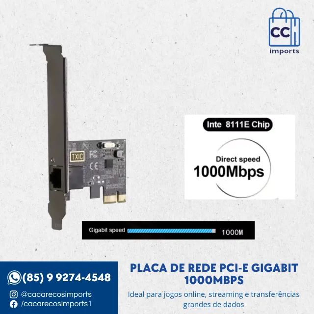 Placa de Rede PCI-E Gigabit 1000Mbps
