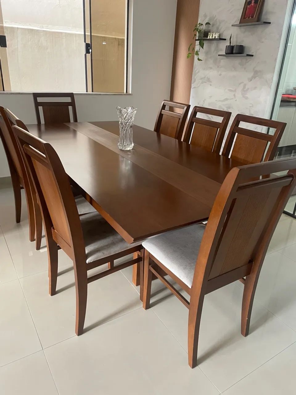 Mesa de Jantar Madeira Maciça 8 Cadeiras