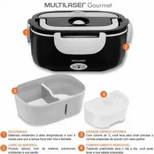 Aquecedor de Alimentos Marmita Elétrica Multilaser 1L  - Foto 4