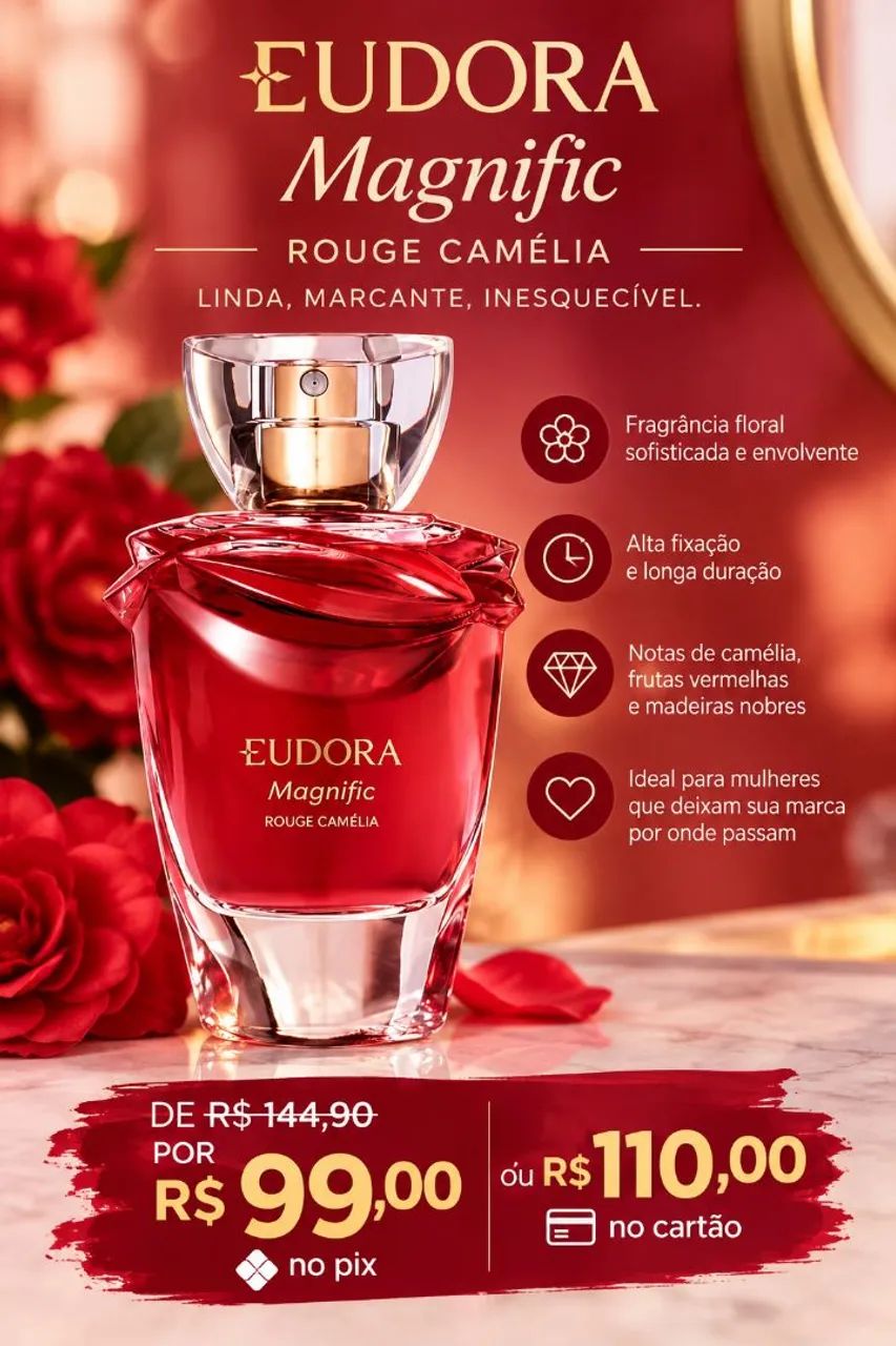 Perfume Eudora magnific rouge camélia 