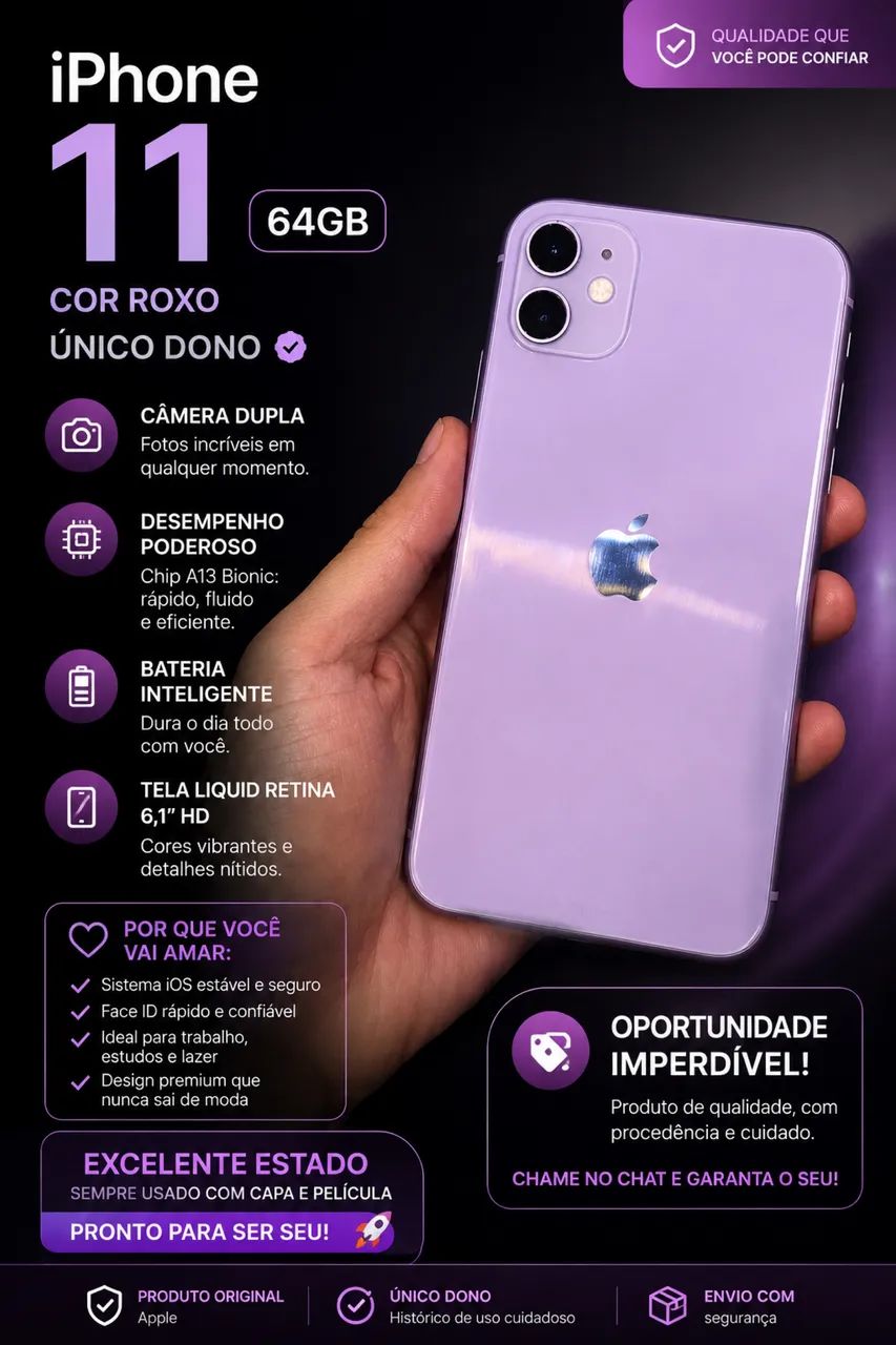 ? iPhone 11 64GB Roxo 