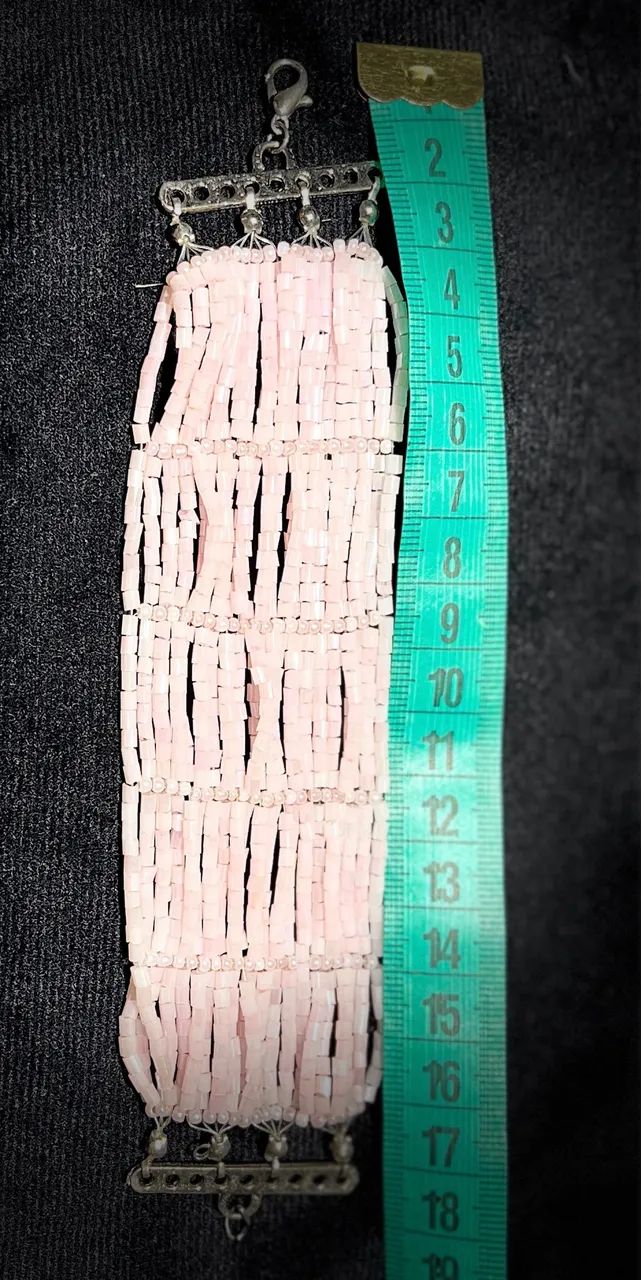 Pulseira de Miçangas Rosa - Foto 2