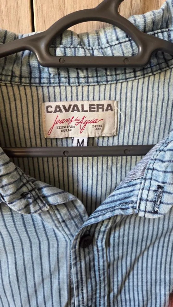 Camisa jeans masculina Cavalera original - veste M e G - Foto 5