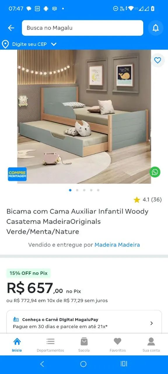 Bicama Infantil semi nova