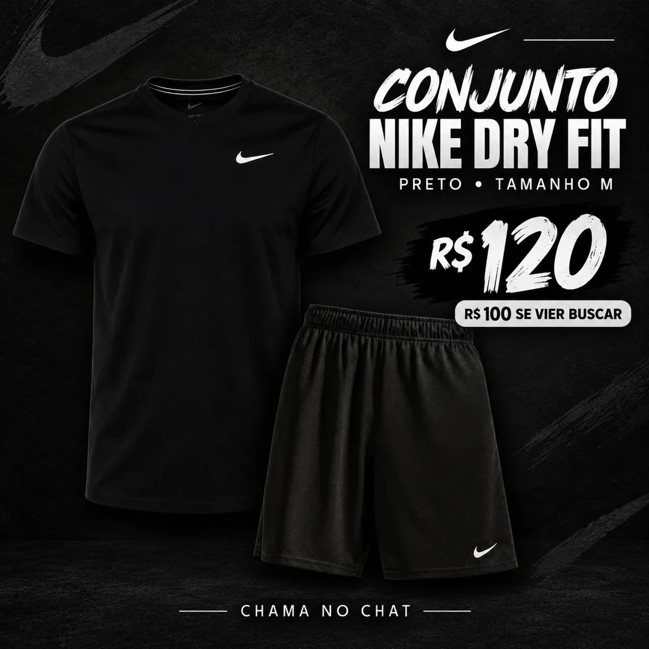 Conjunto dry fit da Nike preto 