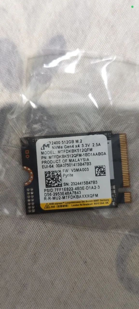 Ssd nvme 512gb 2230
