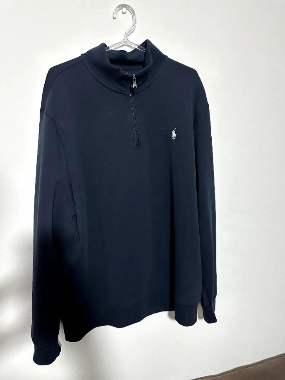 moletom ralph lauren quarter zip azul marinho