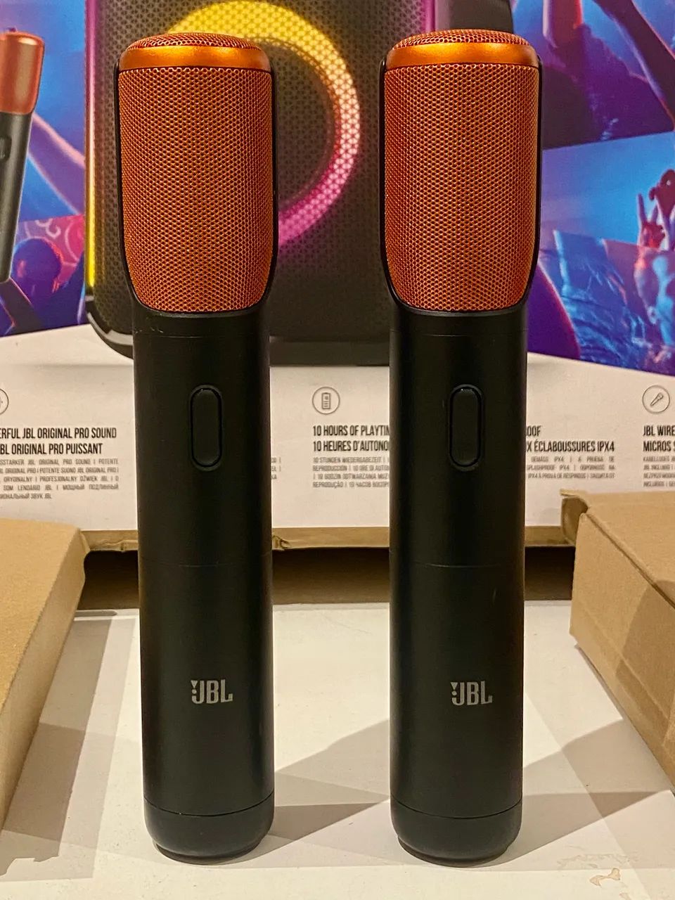 2 Microfones JBL Encore boombox Party box wireless