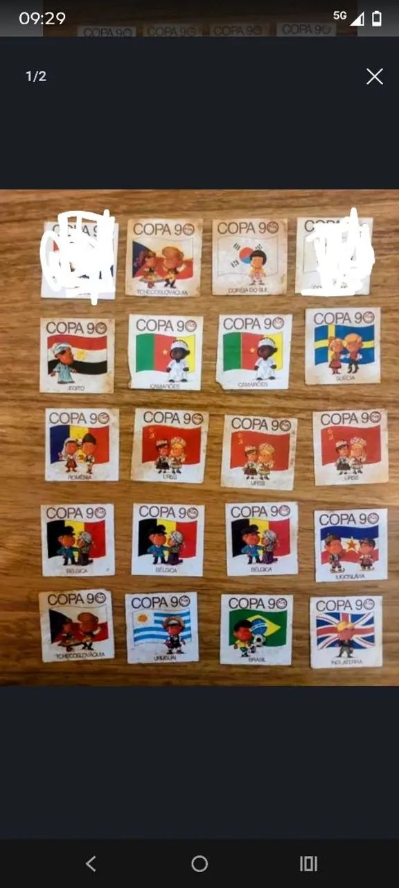 18 Figurinhas Elma chips copa 1990.