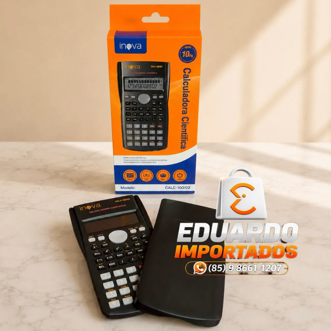 Calculadora Científica, Multifuncional 240 funções, 12 dígitos