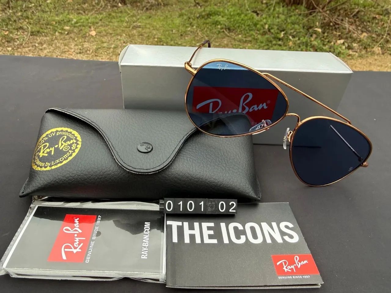 Oculos de sol ray ban reverse aviator azul  - Foto 4