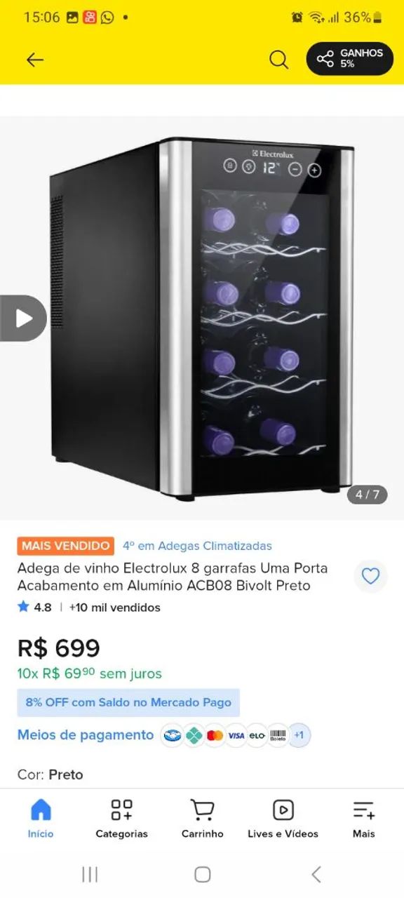 Adega eletrolux 8 garrrafas  - Foto 2