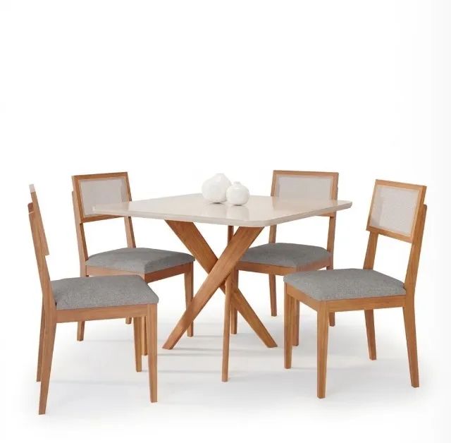 Conjunto Mesa e 4 Cadeiras Eucagraf Glass 95 cm - Foto 2