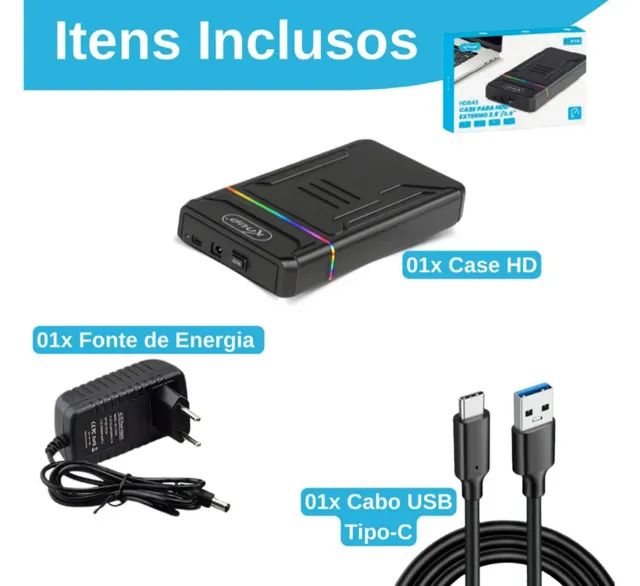 Case Hd Externo Usb 3.0 Sata 2,5/3,5 5Gb - Foto 3