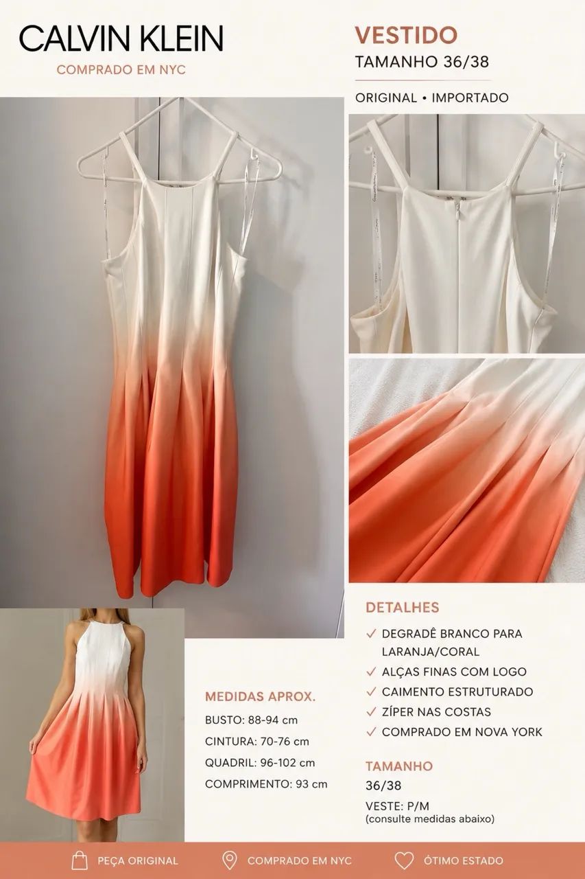 Vestido Calvin Klein comprado em NYC