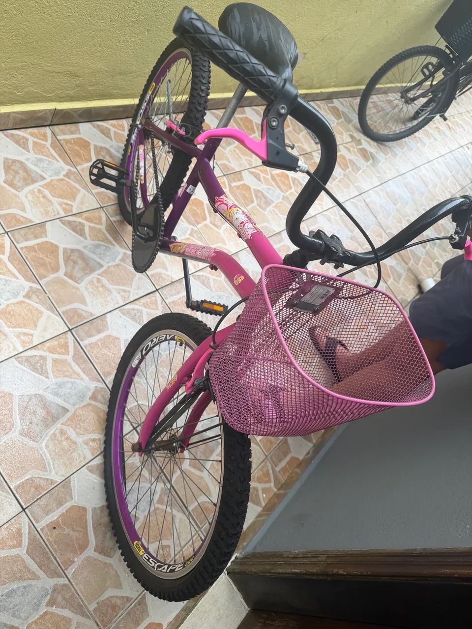Bicicleta Infantil Rosa com Cesta - Aro 20 - Conservada - Foto 3