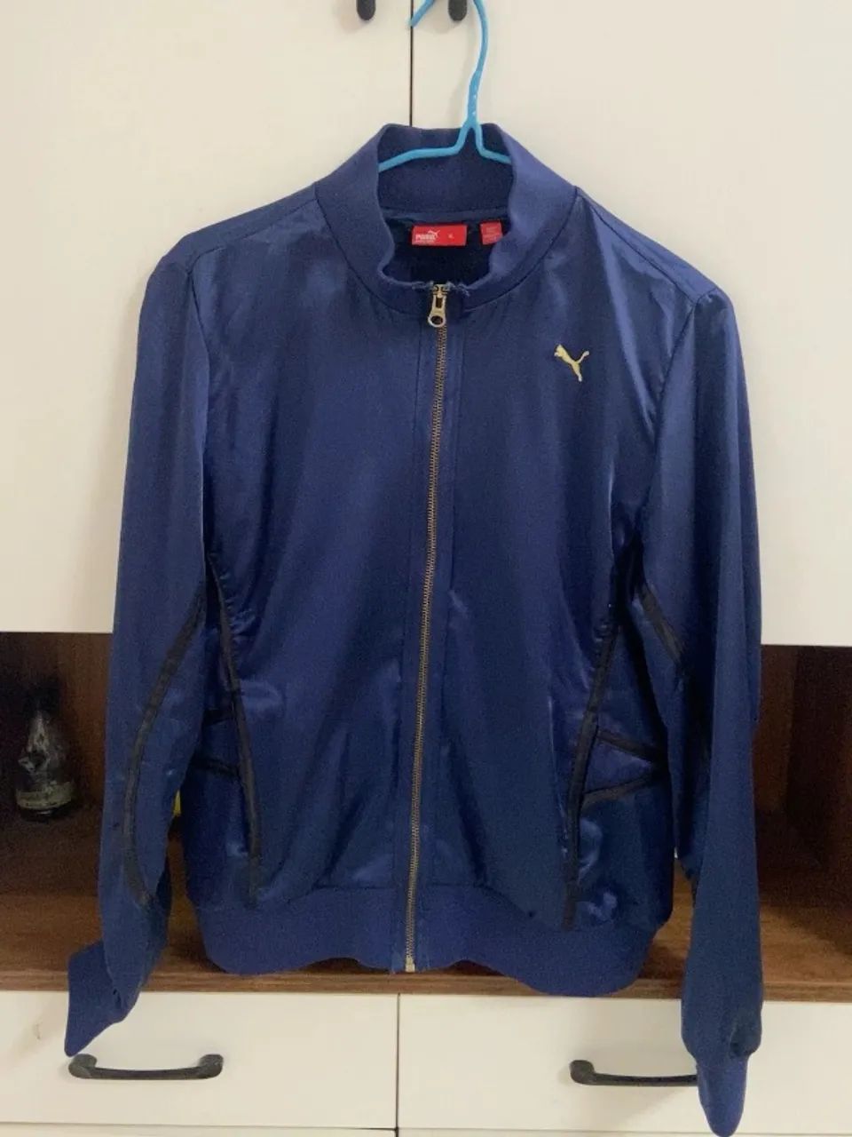 Jaqueta Puma Gola Alta Azul - Usada
