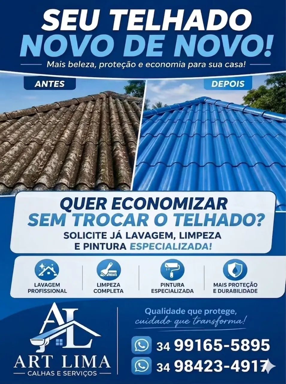 Lavagem e limpeza de telhados 