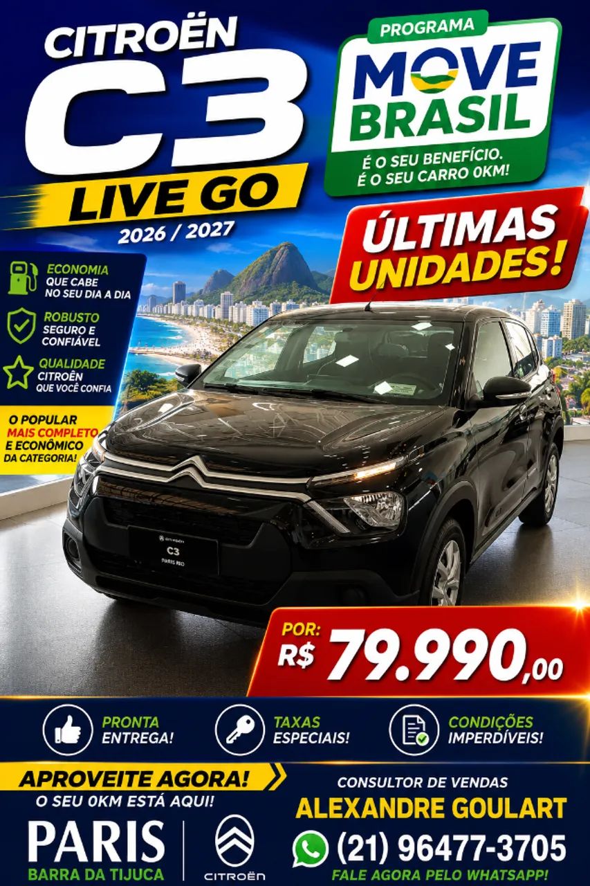 Citroën C3 C3 Live Go 1.0 6V 5p Mec. 2027