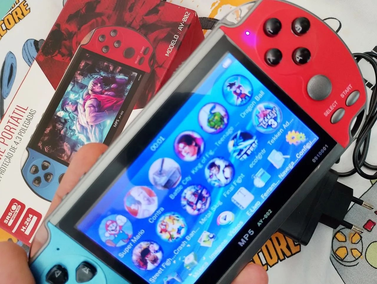 Vídio game portátil tela TFT de proteção de 4.3 polegadas modelo AY-002 faço Olx pay  - Foto 2